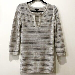 Talbots |‎ Tunic Sweater Open Knit Metallic | Size Medium Women's
